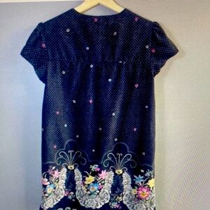 Forever 21 Navy Floral Embroidered Dress